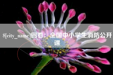 固安回看：全国中小学生消防公开课