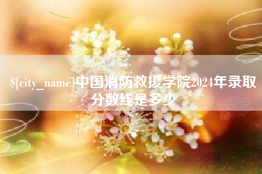 固安中国消防救援学院2024年录取分数线是多少