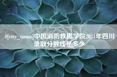 固安中国消防救援学院2021年四川录取分数线是多少