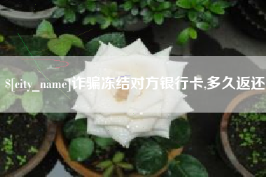 固安诈骗冻结对方银行卡,多久返还