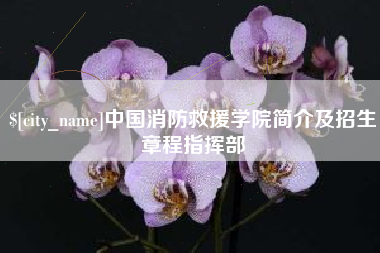 固安中国消防救援学院简介及招生章程指挥部
