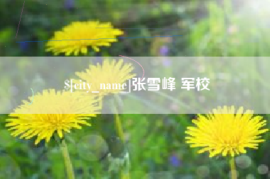 固安张雪峰 军校