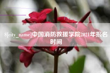 固安中国消防救援学院2021年报名时间