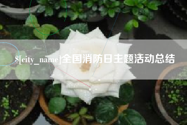 固安全国消防日主题活动总结