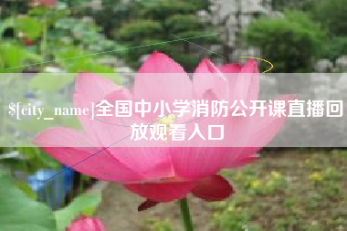 固安全国中小学消防公开课直播回放观看入口