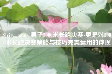 固安男子5000米长跑决赛-更是对5000米长跑决赛策略与技巧完美运用的体现