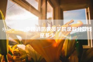 固安中国消防救援学院录取分数线是多少