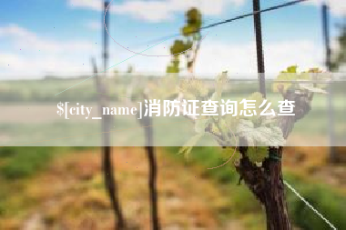 固安消防证查询怎么查