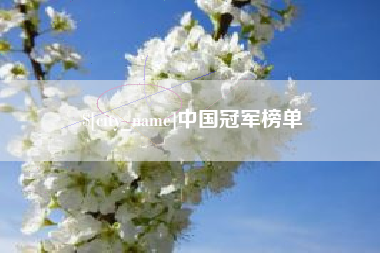 固安中国冠军榜单