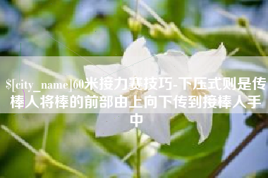 固安60米接力赛技巧-下压式则是传棒人将棒的前部由上向下传到接棒人手中