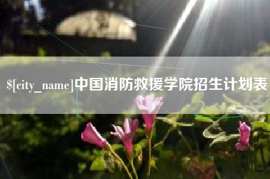 固安中国消防救援学院招生计划表
