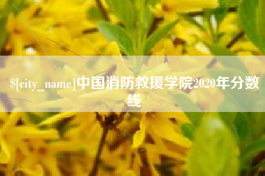 固安中国消防救援学院2020年分数线